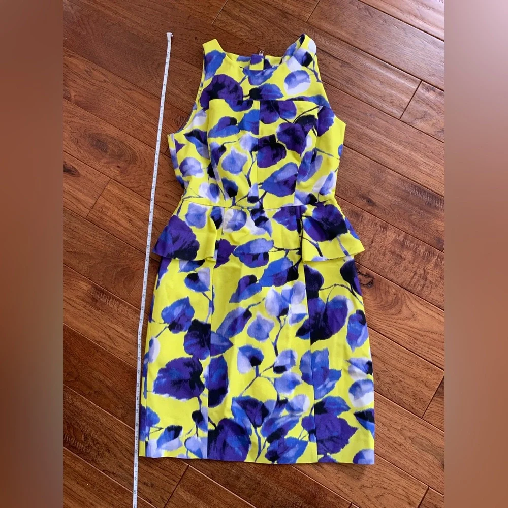 Milly New York Yellow and Blue Floral Dress, size 2 - Picture 3 of 8